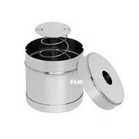 Porta Algodao Inox com Mola 8x8 cm Fami