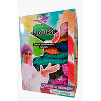 Touca Descartável Sanfonada Colorida - 50 unidades - ProtDesc