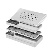 Estojo Inox Perfurado Endo Dr Santos 32 Divisoes 225x105x03 cm Econox Fami