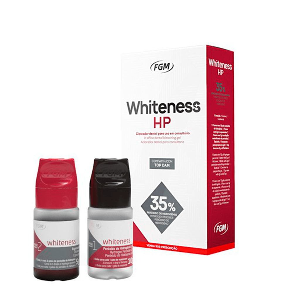 Encontraproduto.com.br - Clareador Whiteness HP 3 Pacientes + TOP DAM - FGM