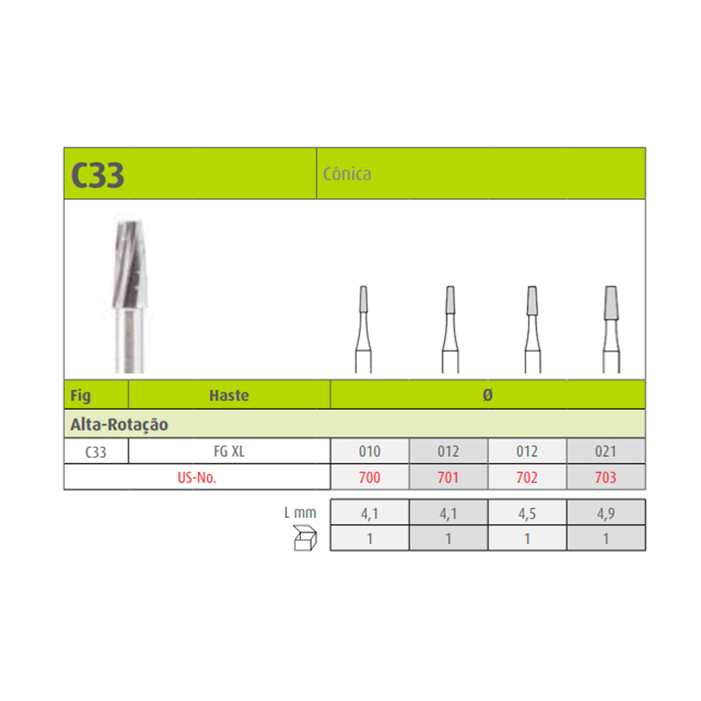 Broca Carbide Cirúrgica FGXL - Jota - dentalecia