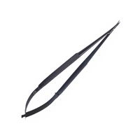 Tesoura Castroviejo para Microcirurgia Curva 18cm Serrilhada Black Quinelato