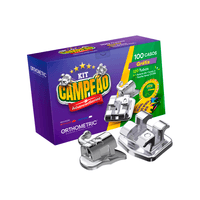 Kit Campeao Braquete Metalico Advanced Roth 0022 100 Casos 120 Tubos Roleta de Cores Orthometric
