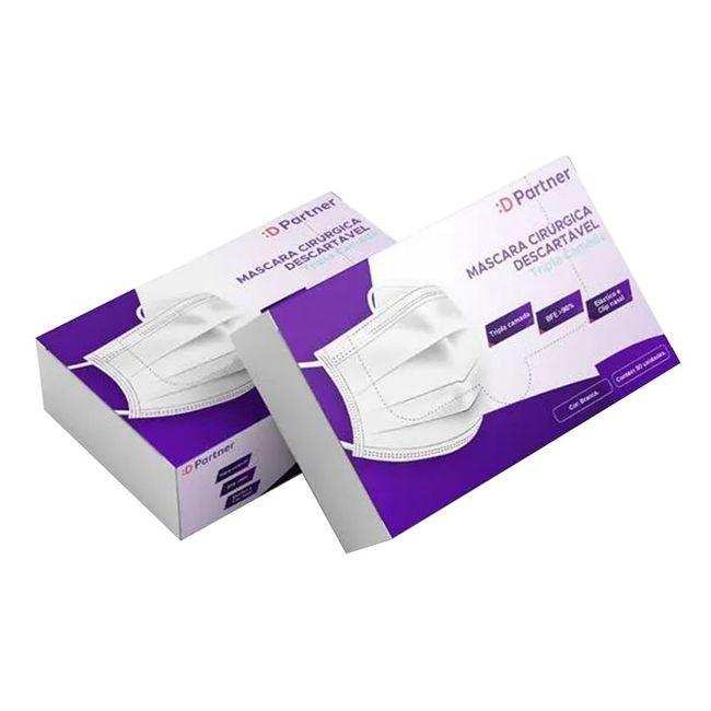 Máscara Descartável Tripla Camada - Dental Partner BRANCA