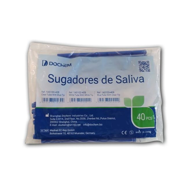 Sugador Descartável com 40 - Dental Partner BRANCO