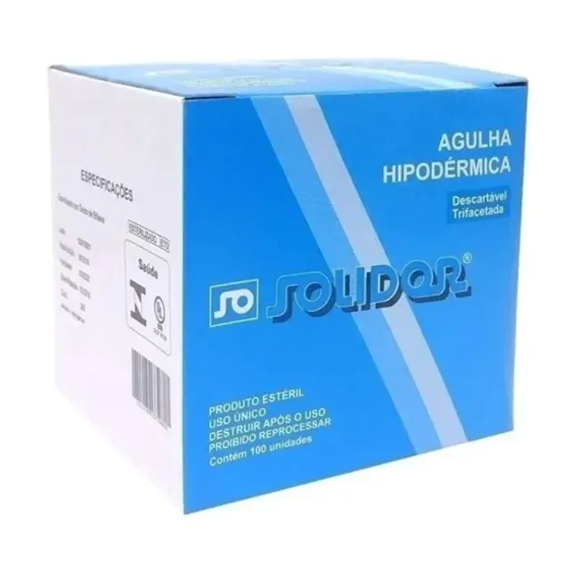 Agulha Hipodermica Descartavel 20 X 055 24G 34  Solidor
