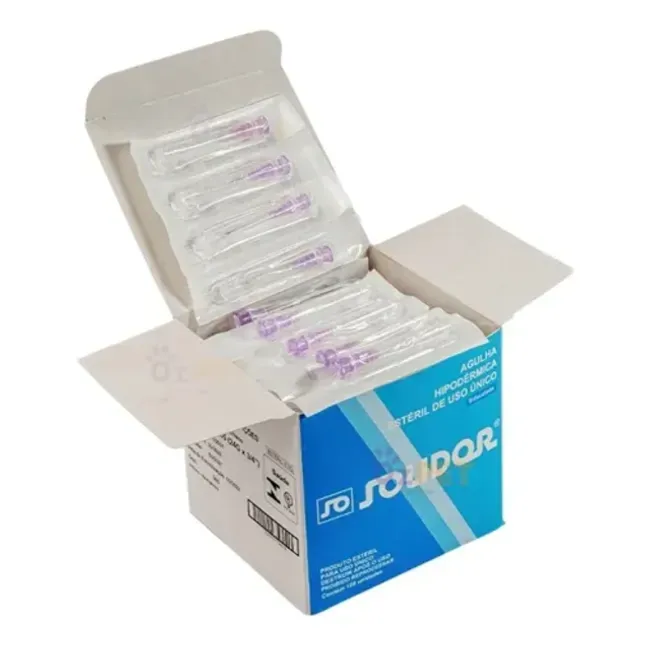 Agulha Hipodermica Descartavel 20 X 055 24G 34  Solidor