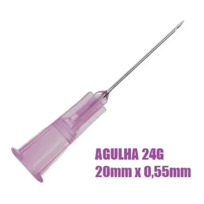 Agulha Hipodermica Descartavel 20 X 055 24G 34  Solidor
