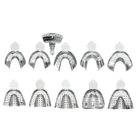 Kit Moldeira Alumínio 11 Peças Perfurada Adulto Dentada - Tecnodent