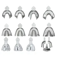 Kit Moldeira Alumínio 14 Peças Perfurada Adulto Dentada - Tecnodent