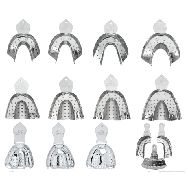 Kit Moldeira Aluminio 14 Pecas Perfurada Adulto Dentada  Tecnodent