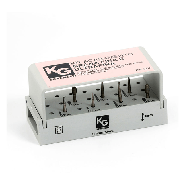 Kit de Pontas Diamantadas Grana Fina e Ultrafina 6007 FG  KG Sorensen