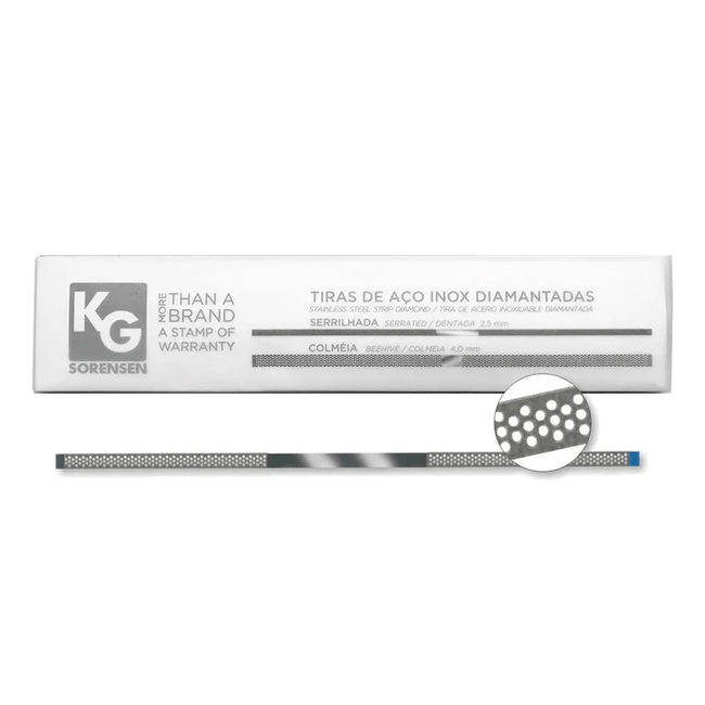 Tira de Lixa de Aco Inox Diamantada Colmeia 4mm  KG Sorensen