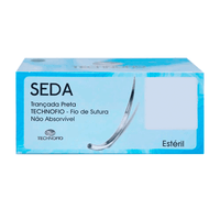 Fio de Sutura Seda Preta com Agulha 17mm Technofio