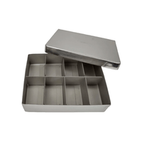 Estojo Inox Liso para Grampos 12x09x3cm Golgran