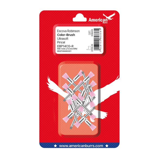Escova Robinson Color Brush Pincel CA com 20 - American Burrs ROSA - ULTRASOFT