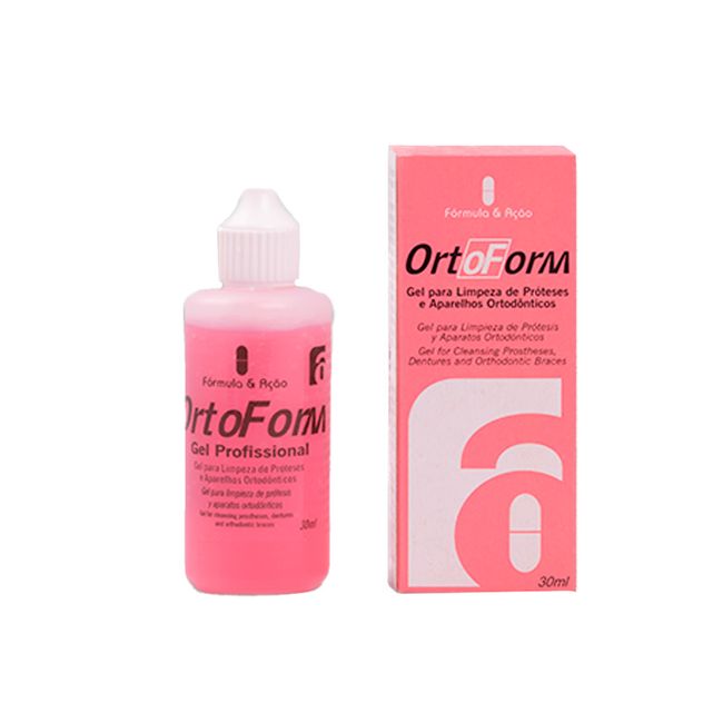 Gel Ortoform para Limpeza de Próteses e Aparelhos Ortodônticos Móveis 30ml - Fórmula & Ação