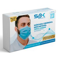 Mascara Descartavel Tripla com Clipe Nasal SP Protection