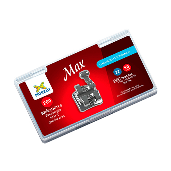Kit de Braquetes 10 Casos Prescricao MBT Max com Gancho Pres 022  Morelli