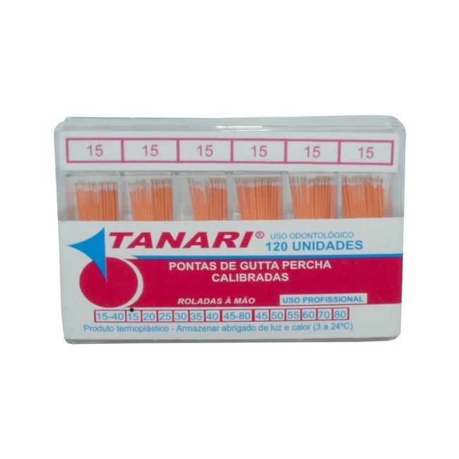 Cone de Guta Percha Calibrada Caixa Cristal - Tanari Nº 15