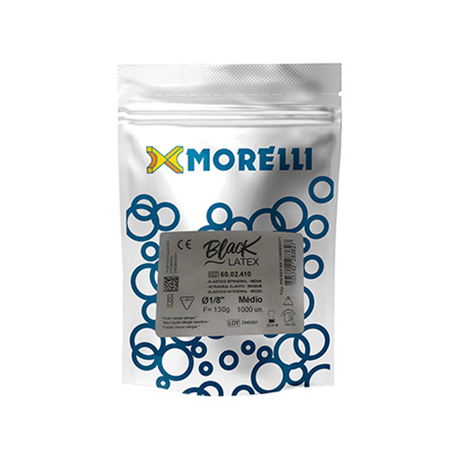 Elastico Intraoral Antimicrobiano Black Medio 18  Morelli