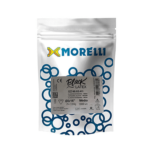 Elastico Intraoral Antimicrobiano Black Medio 316  Morelli