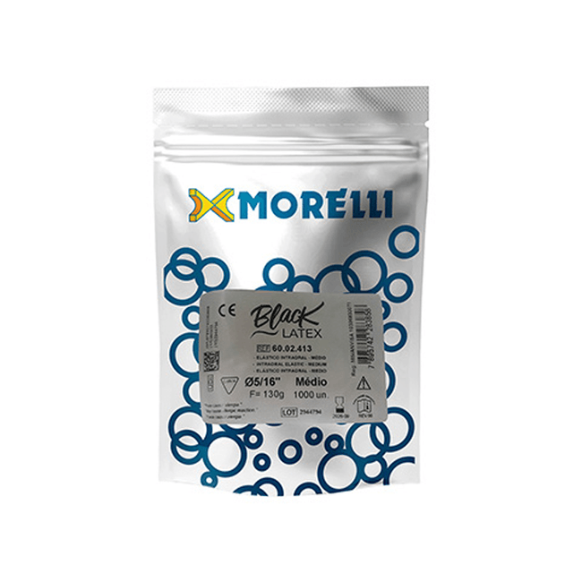 Elastico Intraoral Antimicrobiano Black Medio 516  Morelli