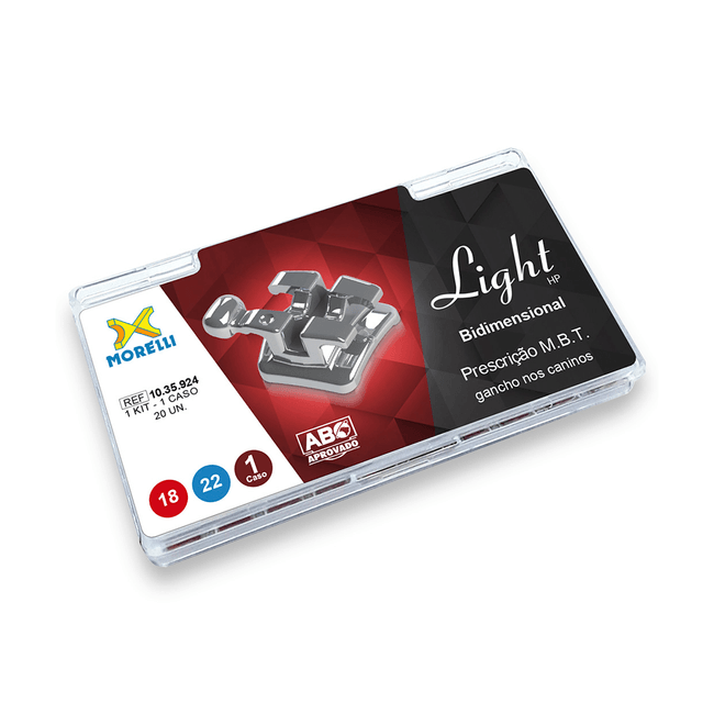 Kit de Braquetes Prescricao MBT Light HP Bidimensional com Gancho Can 018022  Morelli