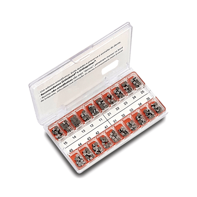 Kit de Braquetes 10 Casos Prescricao Edgewise Slim Max 018  Morelli