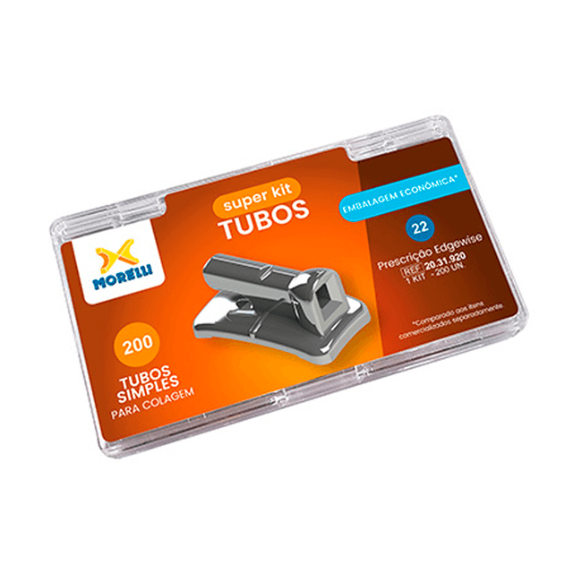 Kit Tubos para Cola Prescricao Edgewise Simples 022  Morelli