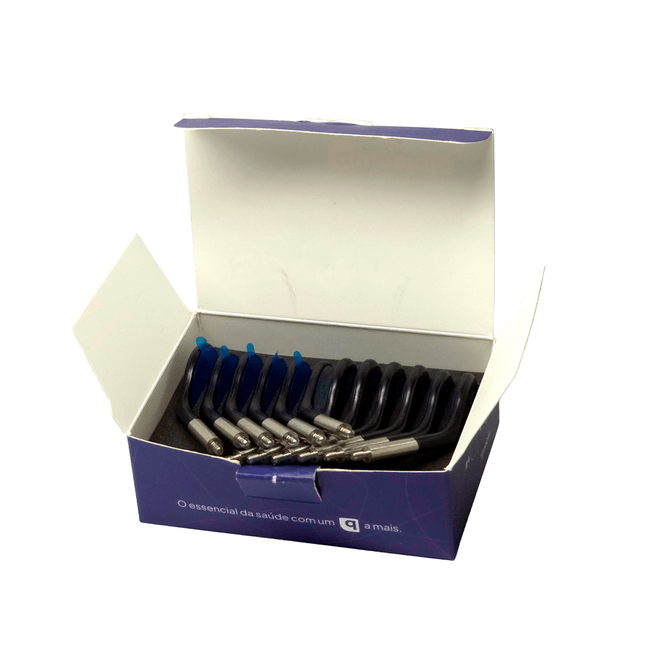 Espelho Bucal N 5 Front Surface Preto com 12  Quinelato